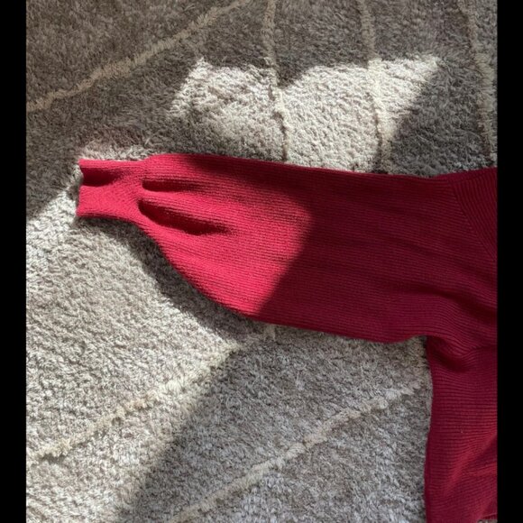 Off-the-Shoulder Red Sweater - Picture 2 of 4